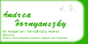 andrea hornyanszky business card