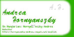 andrea hornyanszky business card